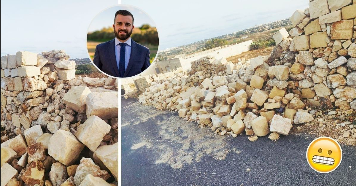 Rubble Wall Collapses In Baħrija Mere Days After It Was Built